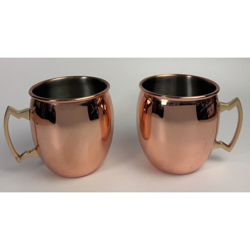 Eco One by Silver One Moscow Mule Mug Copper & Gold Tone Set of 2 Mugs Stainless